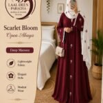 Premium Bloom Embroidered Open Abaya – WITH STOLER