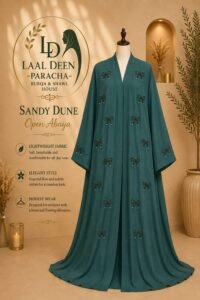 Royal Bow Pearl-Embroidery Open Abaya - Image 5