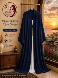 TIKTOK FABRIC DOUBLE ABAYA WITH WHITE INNER - Image 2