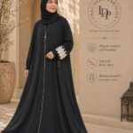 FANCY SLEEVES WITH CUT WORK OPEN FULL FLYER ABAYA-WITHOUT STOLER