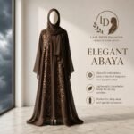 3 PIECE DOUBLE FULL EMBROIDERY FULL FLYER ABAYA - Image 2