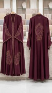 BRIDAL EMBROIDERY FULL FLYER ABAYA- WITHOUT STOLER - Image 4