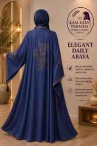 BRIDAL EMBROIDERY FULL FLYER ABAYA- WITHOUT STOLER - Image 2