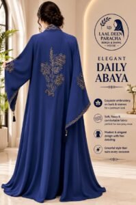 BRIDAL EMBROIDERY FULL FLYER ABAYA- WITHOUT STOLER - Image 3