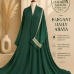 OPEN STYLE ABAYA WITH SLEEVES EMBROIDERY-TIKTOK FABRIC
