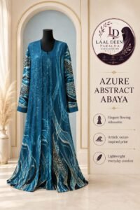 DOUBLE LAYER ABSTRACT OPEN ABAYA-TIKTOK FEBRIC - Image 4