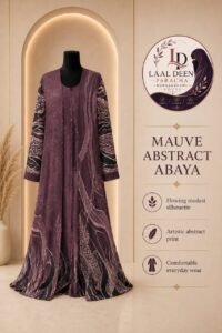 DOUBLE LAYER ABSTRACT OPEN ABAYA-TIKTOK FEBRIC