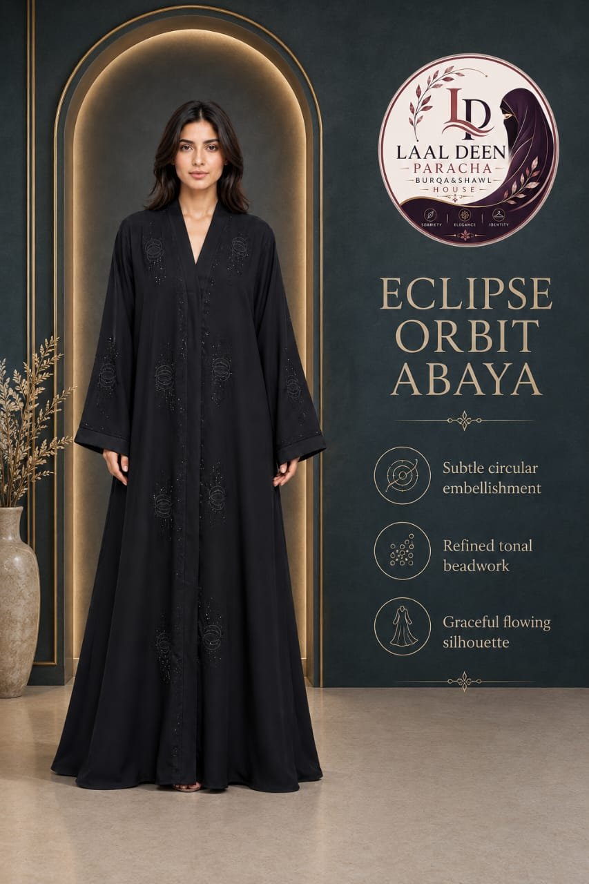 WhatsApp Image 2026-08-25 at 5.47.35 PM OPEN STYLE EMBROIDERY ABAYA-NIDA FABRIC - Image 1