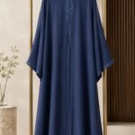 Silver Stream Beaded-Front Kaftan Abaya