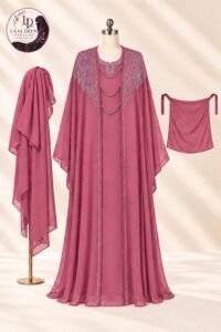 Khurram Sultan Kaftan Abaya-DMC Stone Embroidered Neck - Image 8
