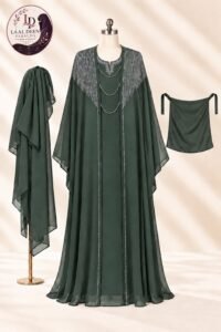 Khurram Sultan Kaftan Abaya-DMC Stone Embroidered Neck - Image 13